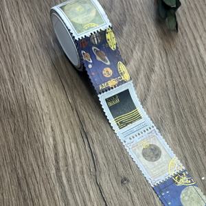 TEMU 1개 와시 브론징 찢어지는 행성 테마 테이프, DIY 공예, 선물 포장, 스크랩북 용품, 저널 용품, 카드 장식, 축제 장식, 사무실 장식에 완벽