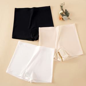 여성용 솔리드 컬러 미드라이즈 브리프 3pcs - 비침 방지 팬티, 캐주얼 웨어에 적합한 디자인, 손세탁 가능 & 여행용으로 적합