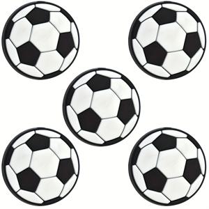 TEMU 축구 모양의 부드러운 플라스틱 비즈 5개 세트. 팔찌, 가방 체인 등을 만드는 수공예에 적합합니다. 파티 선물로 이상적이지만 펜은 포함되어 있지 않습니다.