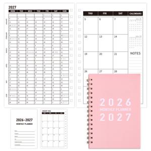 TEMU 2026-2027년 PVC 커버 월간 플래너, 2026년 1월~2027년 12월까지의 24개월 내구성 달력, 일상 스케줄 및 시간 관리용, 학교, 사무실, 가정 정리 필수품