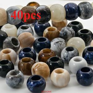 TEMU 40개 10mm 레트로 대형 홀 비즈, DIY 주얼리 만들기 용품, 목걸이, 팔찌, 귀걸이, 열쇠고리, 가방걸이 & 머리 땋기용 장식 비즈