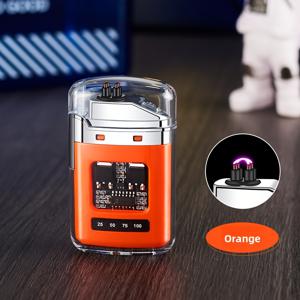 TEMU 투명 듀얼 아크 라이터, 내부 코어 확인 가능, 내장형 220mAh 배터리, Type-C 충전식, 방풍 및 무화염, 안전한 비열화염, 휴대용 아웃도어 라이터, 다양한 색상, 남성용 스타일리시 선물, 가정 및 차량용 데일리용, 경량의 내구성