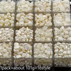 TEMU 101G (16가지 스타일) 바로크 스타 & 쉘 비즈 - 8-20mm 불규칙형, 크리스마스 주얼리 제작용, 아크릴 스페이서 비즈, DIY 공예용, 귀걸이 참, 핸드메이드 주얼리 추가 재료, 팔찌용 루즈 비즈