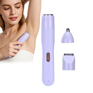 TEMU FEIYBA 휴대용 3-in-1 전기 트리머, 비키니 라인, 코털, 귀털, 눈썹, 얼굴, 다리, 겨드랑이 등을 위한 다용도 그루밍 도구 - 휴대용 비키니 트리머 - USB 충전식, 여성들을 위한 사려 깊은 선물, 전기 면도기