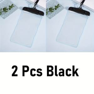 TEMU 터치스크린 투명 휴대폰 케이스 2개, 야외 온천 수영 다이빙 보호 커버, 10.16-17.02cm PVC 휴대폰 파우치용
