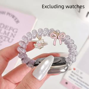 TEMU 다기능 데일리 시계 스트랩, 비정형 소프트 폰줄 스트랩 디자인, Apple Watch 38mm, 41mm, 42mm, 44mm, 45mm, 46mm, 49mm 스트랩용, 스마트 커플 스트랩 시계 액세서리, Apple Watch 11/10/9/8/7/6/5/2/1 SE Ultra Se와 호환