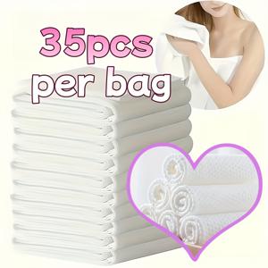 TEMU 미용실, 이발소, 목욕, 머리 감기, 여행용 헤어 케어를 위한 일회용 타월 35개/100개