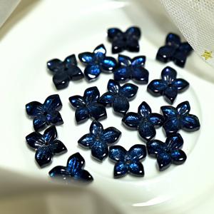 TEMU 20개/세트 12mm 유리 나비꽃 천공 DIY 술 펜던트 꽃봉오리 머리핀 액세서리 구슬