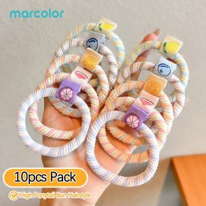 TEMU Marcolor 10/20개/세트 혼합 신선 과일 머리끈 여성용, 두꺼운 나선형 헤어 밴드, 높은 탄성 헤어 추가