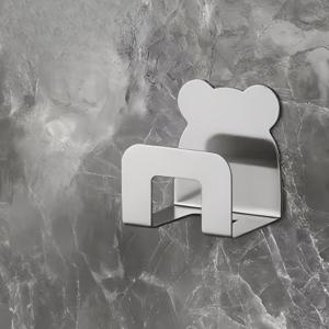 TEMU 사랑스러운 곰 모양 스테인리스 스틸 주방 정리함 - 싱크대 스펀지 및 수건걸이, 냄비 뚜껑 고리, 벽걸이형 접착식 물빠짐 거치대 - 할로윈 및 크리스마스 선물용으로 이상적