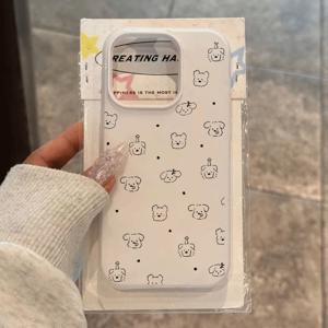 TEMU 삼성 갤럭시 S26 S25 울트라 S24 FE S23 울트라 플러스 A57 A56 A55 A54 A37 A36 A16 A06 A07용 강아지 얼굴 별 패턴 컬러풀 2in 1 소프트 커버 폰 케이스