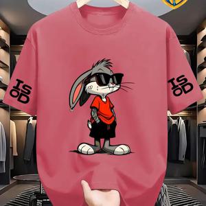 TEMU 워너 브라더스 공식 버그스 배니 Official Looney Bugs Bunny ISOD Letter Statement 프린트 반팔 티셔츠, 클래식 만화 캐주얼 탑, 야외 여행, 피트니스 트레이닝, 사무실 통근 및 데일리 웨어에 적합, 트렌디한 올매치 스타일