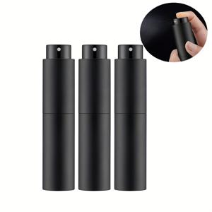 3개 세트 여행용 10ml 향수 스프레이 병, 리필 가능 코롱 용기, 디스펜서 스프레이 빈 병, 미니 스프레이 사이즈에 적합 (블랙)