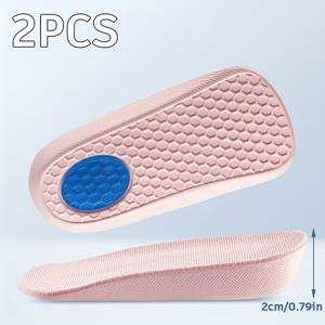 TEMU 여성용 키높이 깔창 2개, 투명한 하프 깔창, 뒤꿈치 쿠션, U자형 패드, 키높이 인서트