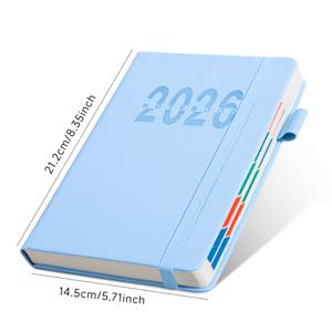 TEMU 2026 다이어리 6색 오피스 & 개인 생산성 도구 모던 플래닝 디자인 가로 줄무늬 패턴 부드러운 질감 효율적인 정리 튼튼한 제본 로그인 시스템