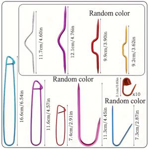 TEMU 19개 케이블 스티치 홀더 - 랜덤 색상 뜨개질 도구 세트: 알루미늄 안전핀, 케이블 바늘, U자형 케이블 스티치 홀더 (실 재봉 및 뜨개질용)