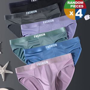 Random 4-pc Breathable Soft Men's Briefs, Men's erwear, Men's Style Shorts, Stretchy and Comfortable, Men's erwear, Perfect for , Men's Briefs, Trendy Fashion Briefs