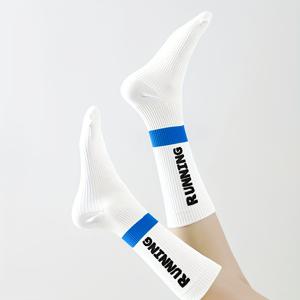 1켤레/5켤레/6켤레/12켤레 남녀공용 컬러풀 사이클링 양말 여성 런닝 트레이닝 양말 흡습 스포츠 웨어 미드-하이 튜브 스포츠 양말 종아리 압박 양말, 헬스장에 적합