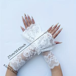블랙 이중 레이어 벨 레이스 팔아치 1켤레 | 시스루 홀아웃 스타일 팔꿈치 커프스, 스위트 롬ANCE룩 액세서리, 신부 사진 & 데이트 필수템, 가성비 최고의 필수품, 축제 & 필수템