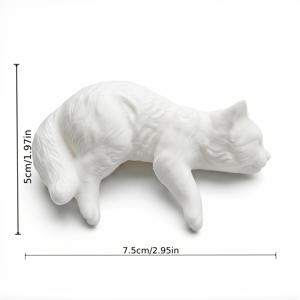 TEMU 3D 프린팅 게으른 수면 고양이 피규어, 모니터 가장자리 장식, 책상 옆 장식품, 창의적인 홈 오피스 장식, 할로윈 추수감사절 크리스마스 장식용 고양이 애호가를 위한 힐링 선물, 수집용 피규어
