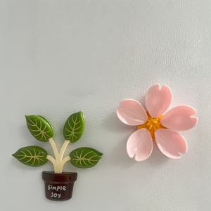 TEMU 2개입, 벚꽃과 작은 나무 자석 냉장고 자석 및 밀봉 클립, 냉장고 자석 및 식품 밀봉 클립 2-in-1, 각 잎과 꽃잎은 방습 클립, 창의적인 냉장고 자석