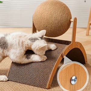 TEMU 매달린 볼 장난감이 있는 2 in 1 고양이 스크래처, 발톱 갈이용 높은 사이잘 스크래칭 포스트, 새끼 고양이용 헤비듀티 스크래치 패드, 발톱 훈련용 실내 고양이 가구, 대형 고양이용 내구성, 고양이 주인을 위한 선물