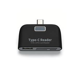 TEMU 4-In-1 카드 리더기, 카메라 메모리 카드 호환 OTG 리더기, SD/TF 카드 어댑터, 플러그 앤 플레이 Type-C 쓰기기, 여행 | 비즈니스 | 사무용, USB-C 포트 스마트폰 | 태블릿 | 노트북 호환
