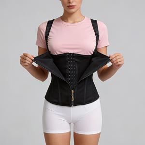 TEMU 여성용 조절 가능한 이중 레이어 허리 집어넣는 조끼, 땀 흘리는 허리 집어넣는 조끼, 땀 제거 허리 조끼, 메탈 지퍼 및 버클 이중 레이어 허리 집어넣는 벨트 허리 집어넣는 조끼, 허리 조끼