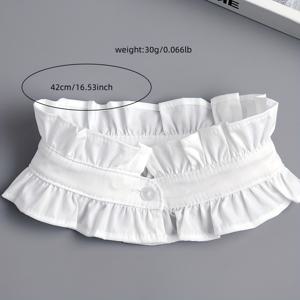TEMU 고급스러운 드레이프 페이크 칼라 숄, 고밀도 부드러운 원단 채택, 부드러운 커팅으로 다양한 어깨 타입에 잘 맞음, 별도의 스카프가 필요 없음, 사계절용 통기성, 캐미솔, 드레스, 데일리 상의와 매끄럽게 매치하여 레이어링 업그레이드
