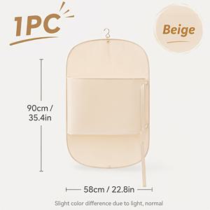 TEMU 의류 압축 수납 보드 1개 - 칸막이 커버가 있는 접이식 의류 보호대, 다운 재킷, 정장, 웨딩드레스용 옷장 행거 수납백. 벨크로 압축 행거 수납백, 압축형