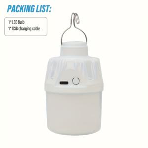 TEMU 야외 캠핑 휴대용 전기 조명, 휴대용 LED 캠핑 전구 - USB 충전, 3가지 조명 모드, 텐트 걸기, 야외 모험, 바베큐 및 비상용에 완벽. 화이트 모델/오렌지 모델
