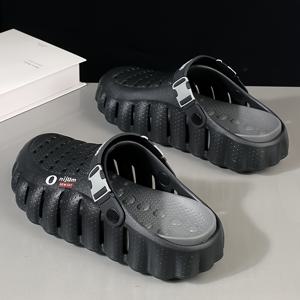 TEMU 남성 캐주얼 신상 클로즈드 토 플랫 구멍 스타ッド 슈즈, 슬라이드, 아웃도어 통기성 다기능 신발 남녀공용