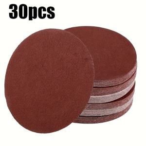 30개입 5인치(125mm) 원형 사포 패드, 비천공 연마 디스크 - 그릿: 60/80/100/120/150/180/240/320/400/600/800/1000
