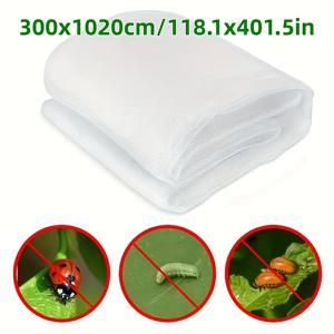 60 메시 흰색 투명 PET 해충 방지망, 새 방지 정원망 - 가벼우며 튼튼한 플라스틱 정원 보호, 두꺼운 해충 방지망, 새망, 통기성 및 물 투과성, 정원 보호 및 과일 나무에 적합