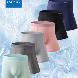 TEMU JEANSWEST 남성용 통기성 쿨링 롱 스타일 브리프 6매 세트, 플랫시ーム 롱 속옷, 심리스 얇은 허리 밴드, 속건성 디자인, 사계절용 쿨링 플랫시ーム 브리프