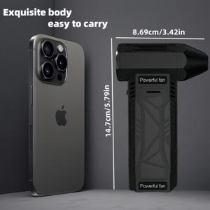 TEMU 휴대용 터보 팬 에어 먼지떨이, 전동 에어 블로워, 브러시리스 모터, Type-C 충전식, 컴퓨터 키보드 청소용 제트 드라이 팬, 차량 가정용, 야외 냉각, BBQ 불씨 조성, 눈 제거, 남녀 모두를 위한 이상적인 선물