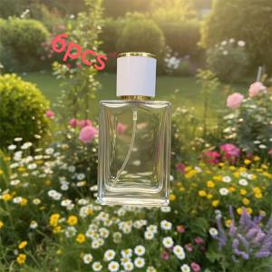 TEMU 6개 30ml 스퀘어 스크류탑 향수 리필병, 화장품 액체용 재사용 가능, 거실 침실 화장대 장식, 고급 유리 여행용 샘플병 펌프 스프레이어 포함