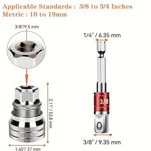 TEMU 2개 세트 10-19mm (0.39-0.75인치), 범용 조절식 매직 소켓 렌치, 다기능 라쳇 헤드 소켓 렌치, 자동차 수리 도구 추가