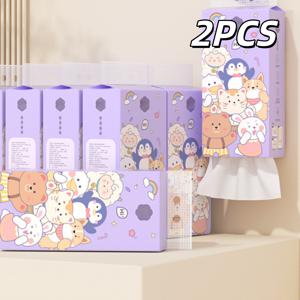 2팩/2000매 행잉 풀다운 페이퍼, 두꺼운 순수 원단 얼굴 티슈, 가정용 화장지, 주방 페이퍼 타월 및 화장지