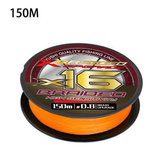 신제품 X16 오렌지-오렌지 150m PE 낚싯줄. 물속에서 빠르게 잘리며, 모든 수중 조건과 낚시 방법에 적합, 끊어짐과 퇴색에 강함