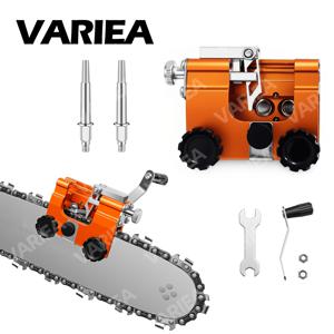 VARIEA - 휴대용 전기톱 연마 도구 (연마석 2개 포함), 전기톱 연마 키트, 빠른 전기톱 연마 도구, 휴대용 수동 체인 연마기, 전기톱 파일/연마 부속품