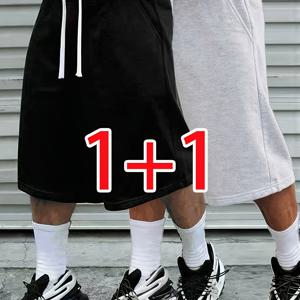 TEMU 남성용 여름 크롭 반바지 2개, 캠퍼스, 스케이트보딩, 트렌디한 의상을 위한 캐주얼 스포티 카프리 팬츠, 야외 스포츠, 달리기, 하이킹에 적합 - 남성용 - 활동적인 남성을 위한 완벽한 선물