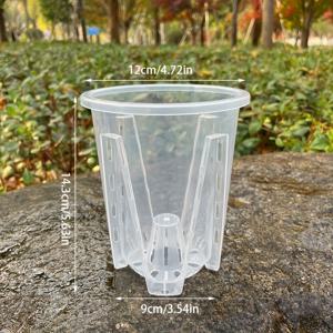 TEMU 5개입 구멍이 있는 난초 화분 투명 난초 그늘대 통기성 플라스틱 화분, 야외 및 실내 사용에 매우 적합, 정원 가꾸기 선물, 홈 데코