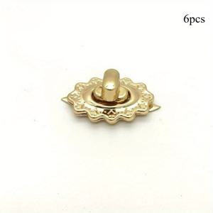 TEMU 레이스 장식이 있는 타원형 메탈 잠금 장치 6개 세트 - 지갑, 핸드백, 크로스바디 백, 숄더백 및 지갑에 적합한 강력한 철제 패스너 - 지갑 제작, 가방 장식, 트위스트락 스타일, 섬세한 레이스 디자인, 견고한 구조에 적합