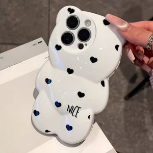 휴대폰 케이스 - 패셔너블하고 귀여운 3D 곰돌이 디자인 휴대폰 케이스, 충격 방지 기본 보호 케이스, 패셔너블하고 내구성이 뛰어난 TPU 풀커버 타입 - Apple iPhone 17/16/XR/11/12/13/14 Plus Pro Max 및 기타 모델에 적합 – 여자친구를 위한 완벽한 선물