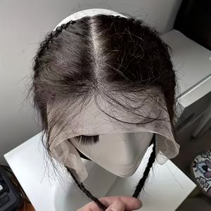 13X4 투명 레이스 앞머리 가발 브레이드 - 브라질인 머리카락, 텍스처, 미리 뽑은 베이비 헤어, 안정적인 착용을 위한 조절 가능한 캡, 심리스 퓨전, 성인, 자연스러운 블랙 (1B#) - 앞머리 희석 및 헤어밴드, 헤어 가발에 적합