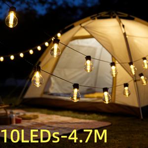 TEMU 8가지 모드의 전구 스트링이 있는 태양광 LED 헤드라이트 스트링. 마당, 캠핑 파티 분위기를 위한 장식 조명. 간편하게 걸 수 있고 이동 및 설치 가능, 휴대 가능, 어디서든 사용 가능. 긴 배터리 수명, 마당용 조명 제어 및 감지 기능.