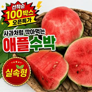 TEMU [오픈특가] 껍질깍아서 먹는 초고당도 애플수박 실속형(700g~900g) 1통