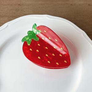 1개 스위트 딸기 머리핀, 여아용 헤어 액세서리, 상쾌한 여름 헤드피스, 다양한 드레스 스타일에 적합, 데일리 캐주얼용, 외출용, 친구를 위한 선물