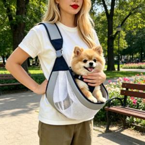 TEMU 고양이와 강아지용 통기성 메쉬 반려동물 캐리어 백팩 & 크로스백, 버클 잠금장치 & 스냅핏 시스템이 있는 환기형 캐리어, 야외 여행, 수의사 방문용, 소형에서 중형 반려동물용, 봄/여름용 캐리어